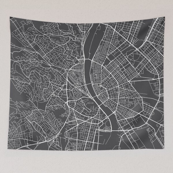 Item preview, Budapest Map, Hungary - Gray designed and sold by MainStreetMaps.