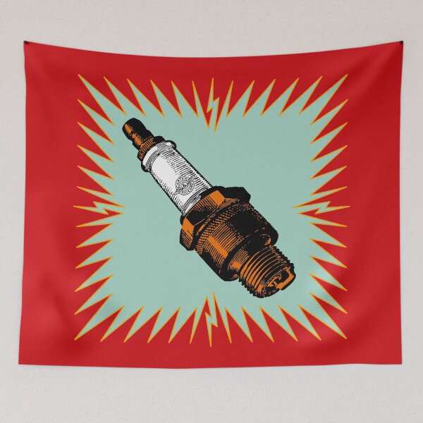 Item preview, Sparkplug - red & blue designed and sold by Carter & Rickard.