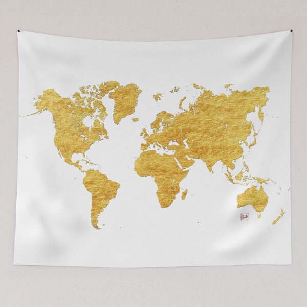 Item preview, World Map Gold Vintage designed and sold by HubertRoguski.