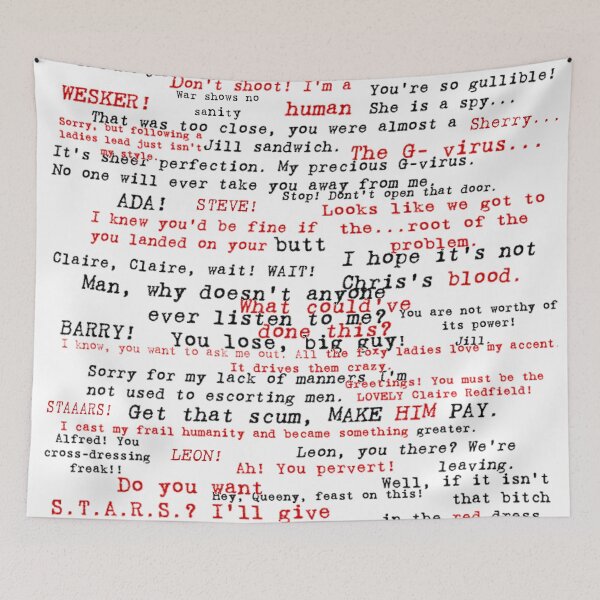 Item preview, Resident Evil Quotes (dark letters for light colors) designed and sold by Tvrs01001.