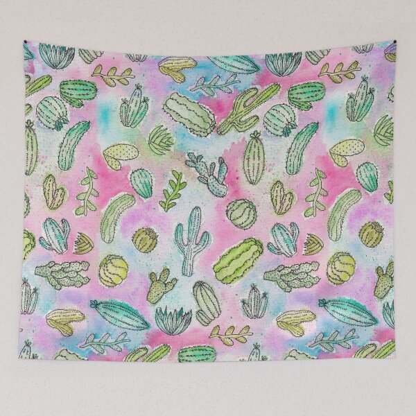 Item preview, Cute Girly Watercolor Paint Summer Cactus Pattern  designed and sold by Blkstrawberry.