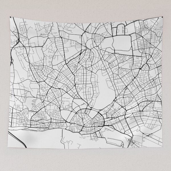 Item preview, Hamburg Map, Germany - Black and White designed and sold by MainStreetMaps.