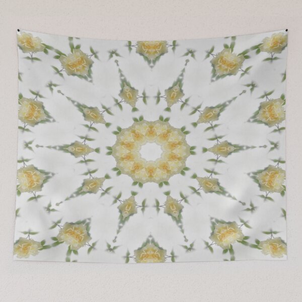 Artikelvorschau, Cremige gelbe Rosen-Kaleidoskop-Kunst 7 entworfen und verkauft von TravelPhotoArt.