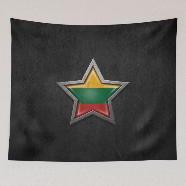 Item preview, Lithuanian Flag Inside of an Aged and Scratched Star designed and sold by JeffBartels.