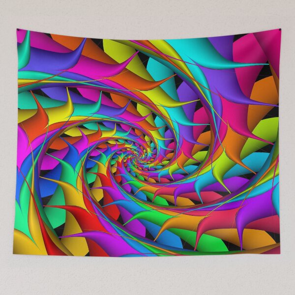 Item preview, Psychedelic Rainbow 3D Spiral designed and sold by Kitty Bitty.