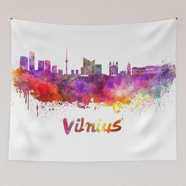 Item preview, Vilnius skyline in watercolor designed and sold by paulrommer.