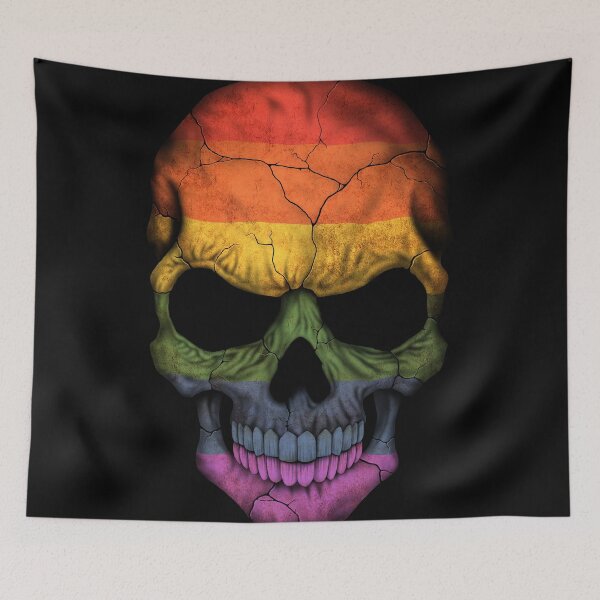 Item preview, Gay Pride Rainbow Flag Skull designed and sold by JeffBartels.
