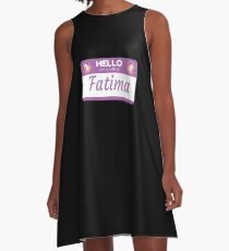Unicorn Hello My Name Is Fatima - Gift For Someone Called Fatima A-Line Dress