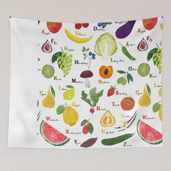 Item preview, English alphabet with fruit and vegetables designed and sold by LavishSeason.