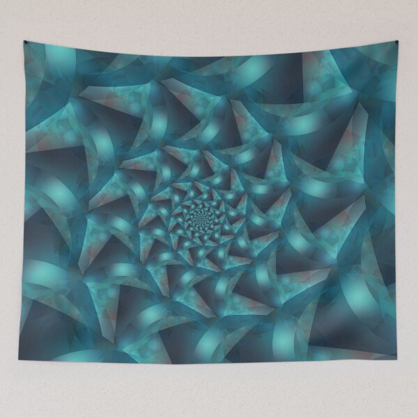Item preview, Geometric Turquoise Spiral Fractal  designed and sold by Kitty Bitty.