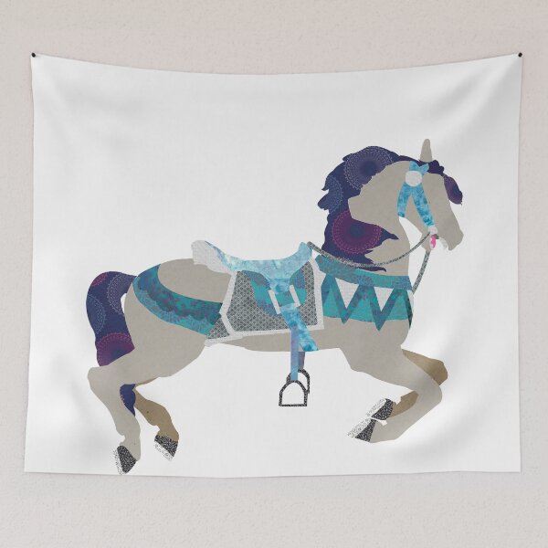 Item preview, Teal Carousel Horse designed and sold by chaitea4.