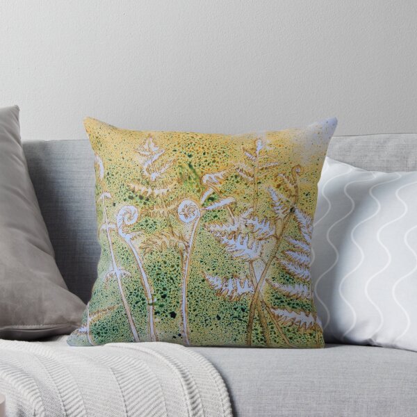Ferns and Ink Throw Pillow