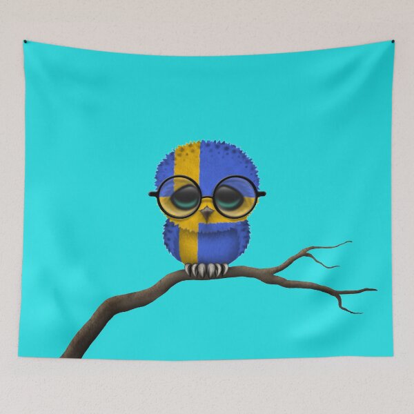 Item preview, Nerdy Swedish Baby Owl on a Branch designed and sold by JeffBartels.