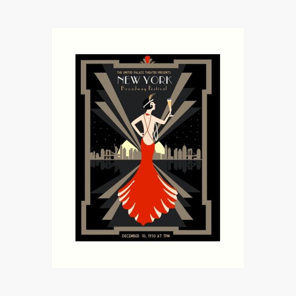 NEW YORK : Vintage 1930 Broadway Festival Advertising Print Art Print