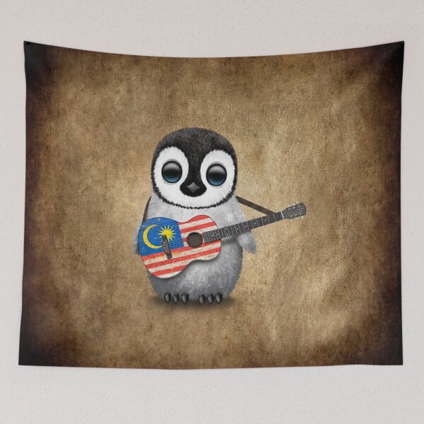 Item preview, Baby Penguin Playing Malaysian Flag Guitar designed and sold by JeffBartels.