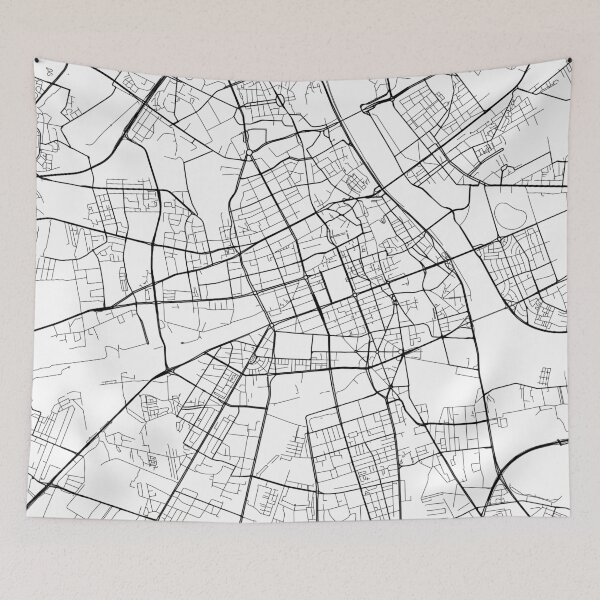 Item preview, Warsaw Map, Poland - Black and White designed and sold by MainStreetMaps.