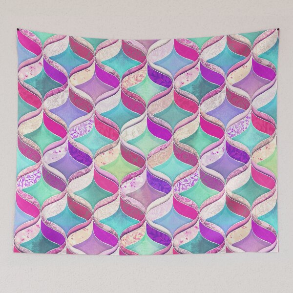Item preview, Patchwork Ribbon Ogee Pattern with Pink & Purple designed and sold by micklyn.