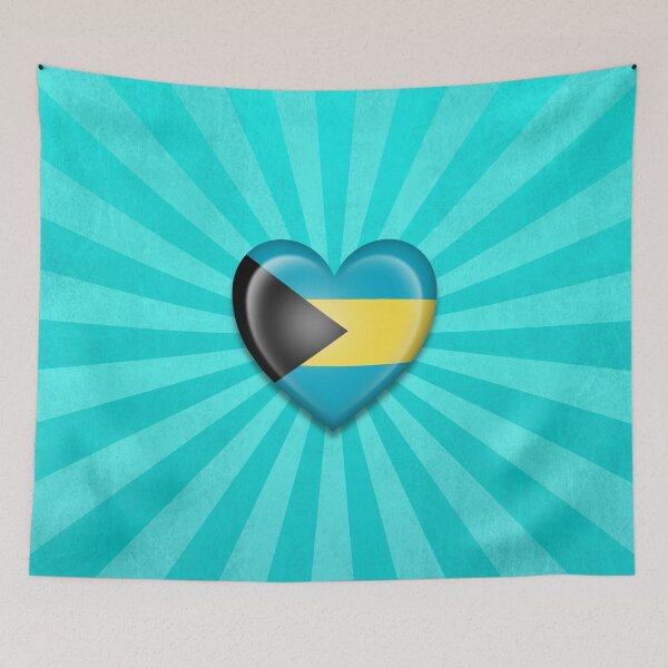 Item preview, Bahamas Heart Flag designed and sold by JeffBartels.