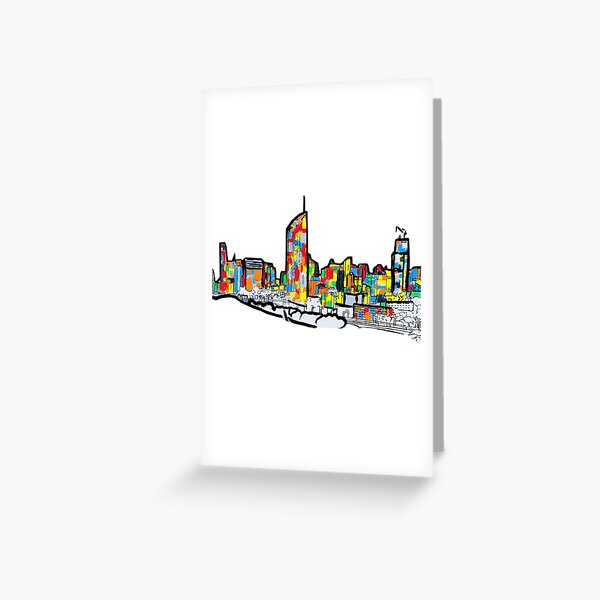 Item preview, Bright Brisbane City Skyline  designed and sold by Annalee Beer.