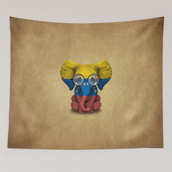 Item preview, Baby Elephant with Glasses and Venezuelan Flag designed and sold by JeffBartels.