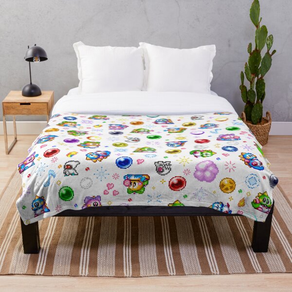 Bubble Bobble - White Throw Blanket