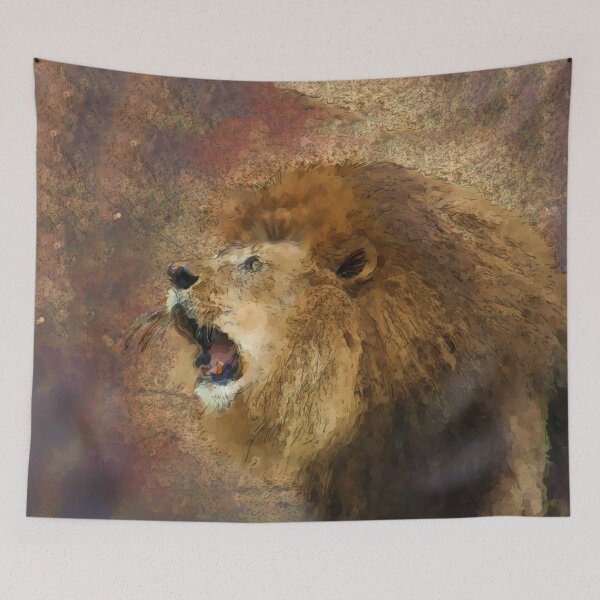 Item preview, Roaring Lion in Watercolor and Ink Painterly designed and sold by NaturesSol.