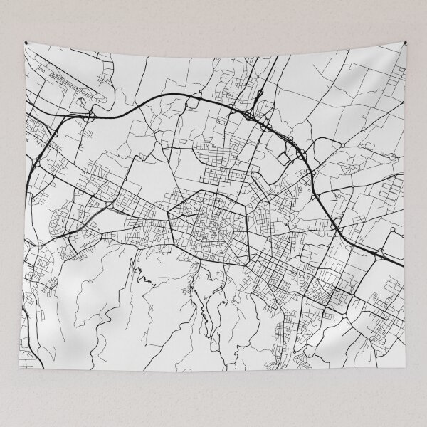 Item preview, Bologna Map, Italy - Black and White designed and sold by MainStreetMaps.