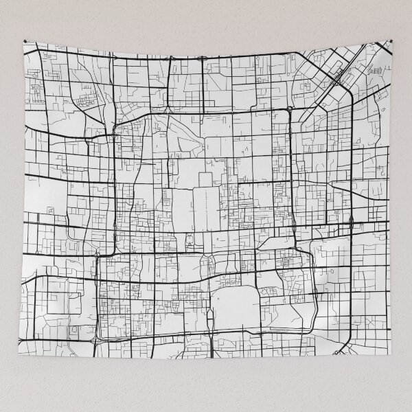 Item preview, Beijing Map, China - Black and White designed and sold by MainStreetMaps.