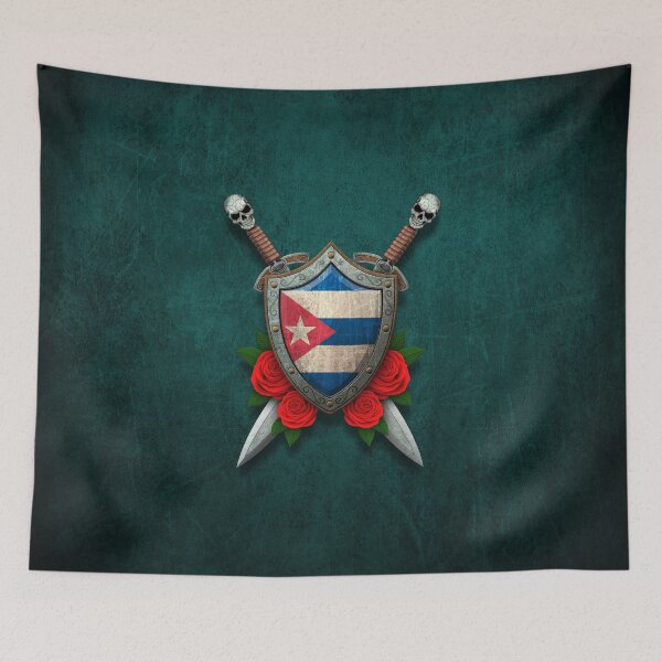Item preview, Cuban Flag on a Worn Shield and Crossed Swords designed and sold by JeffBartels.