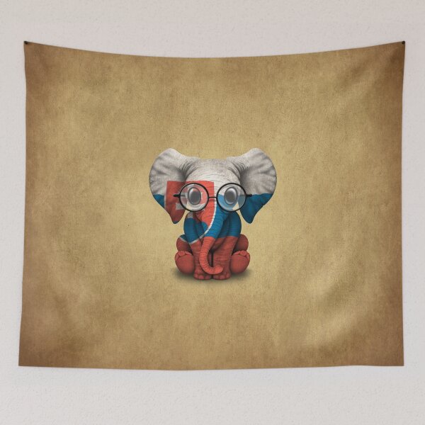 Item preview, Baby Elephant with Glasses and Slovakian Flag designed and sold by JeffBartels.