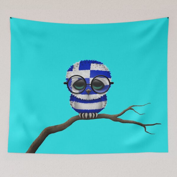 Item preview, Nerdy Greek Baby Owl on a Branch designed and sold by JeffBartels.