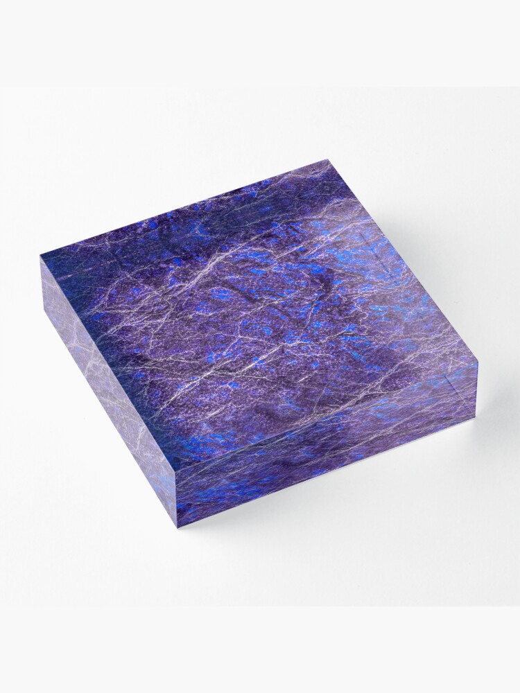 Alternate view of Violet blue marble color fancy Acrylic Block