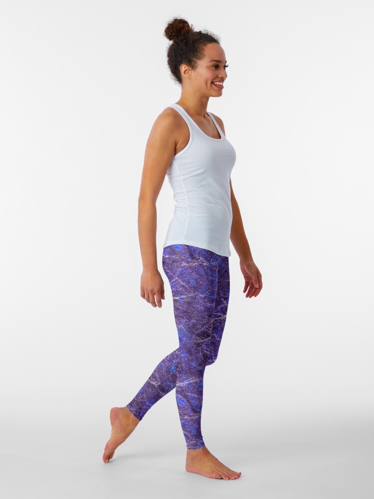 Alternate view of Violet blue marble color fancy Leggings