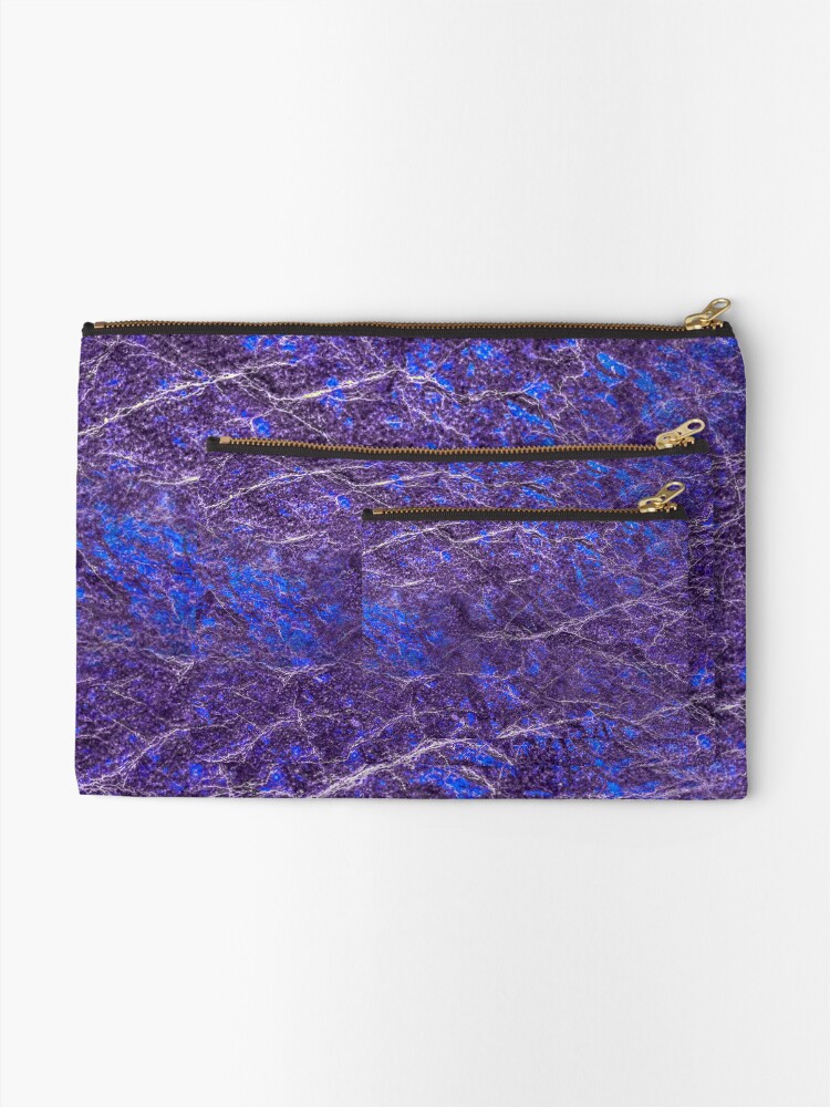 Alternate view of Violet blue marble color fancy Zipper Pouch