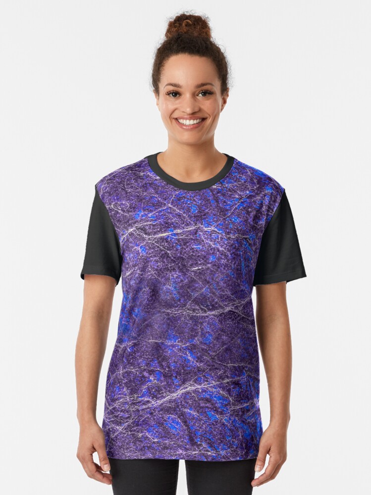Alternate view of Violet blue marble color fancy Graphic T-Shirt