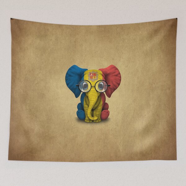 Item preview, Baby Elephant with Glasses and Andorran Flag designed and sold by JeffBartels.