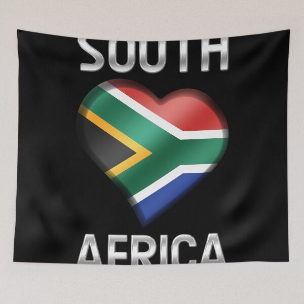 Item preview, South Africa - South African Flag Heart & Text - Metallic designed and sold by Graphix.