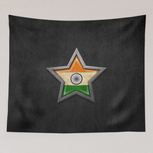 Item preview, Indian Flag Inside of an Aged and Scratched Star designed and sold by JeffBartels.