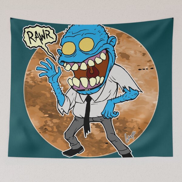 Item preview, Frisky Blue Zombie designed and sold by wolfehanson.