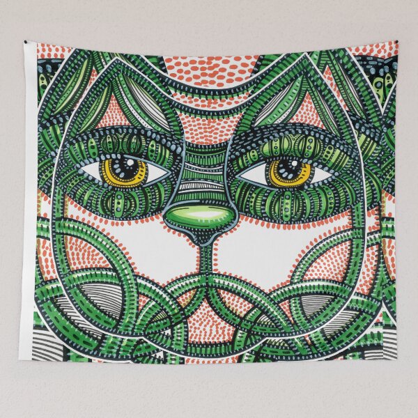 Item preview, cat tribal ornamental designed and sold by lex-sky.