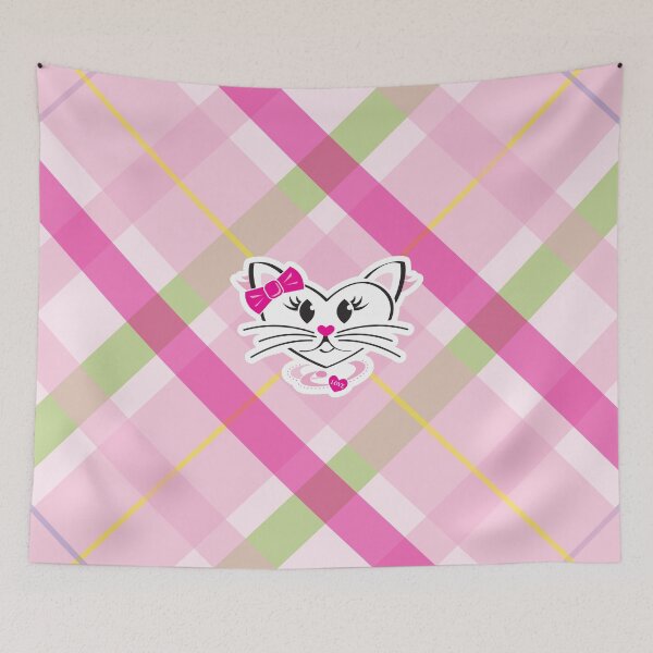 Item preview, HeartKitty Plaid Love Cat designed and sold by LoPowDesign.