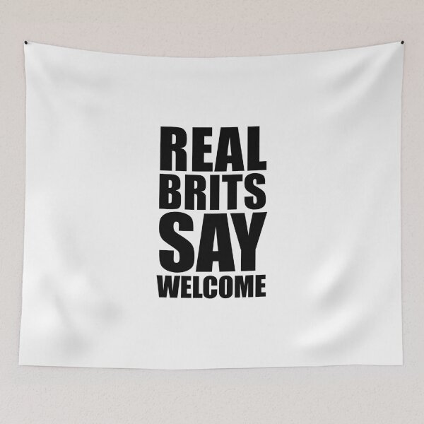 Item preview, Real Brits Say Welcome (black version) designed and sold by jezkemp.
