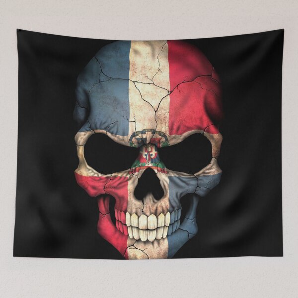 Item preview, Dominican Republic Flag Skull designed and sold by JeffBartels.