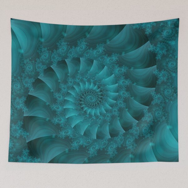 Item preview, Turquoise Spiral Fractal designed and sold by Kitty Bitty.