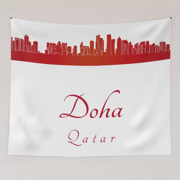 Item preview, Doha skyline in red designed and sold by paulrommer.