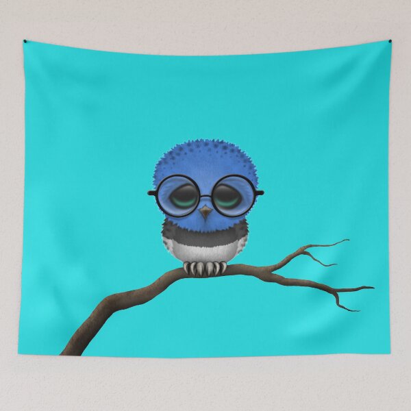 Item preview, Nerdy Estonian Baby Owl on a Branch designed and sold by JeffBartels.