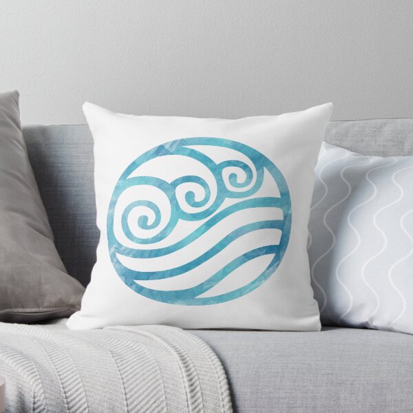Aquarell Wasser Stammes Symbol Dekokissen