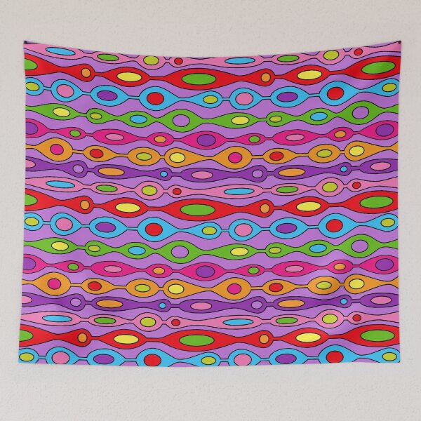 Item preview, Colorful Groovy Mid Century Geometric Oval Print designed and sold by Elsy's Art.