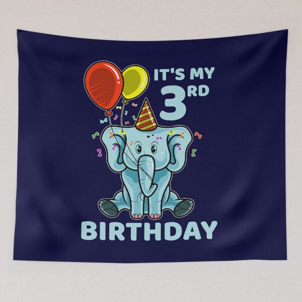 Item preview, Cute 3rd Third Birthday Elephant designed and sold by highparkoutlet.