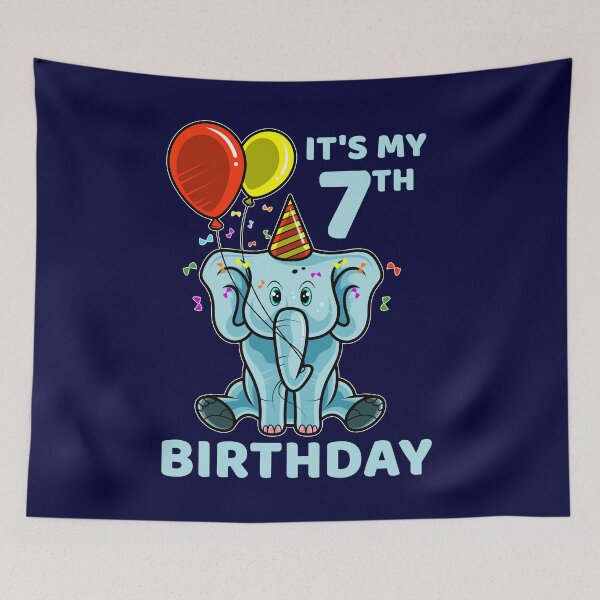 Item preview, Cute 7th Seventh Birthday Elephant designed and sold by highparkoutlet.